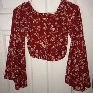 Off Shoulder Fluted Sleeve Top